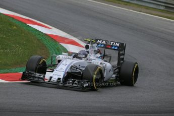 World © Octane Photographic Ltd. Williams Martini Racing FW37 – Valtteri Bottas. Friday 19th June 2015, F1 Austrian GP Practice 2, Red Bull Ring, Spielberg, Austria. Digital Ref: 1306LB1D6435