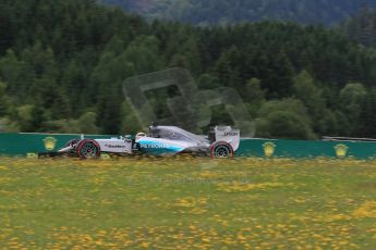 World © Octane Photographic Ltd. Mercedes AMG Petronas F1 W06 Hybrid – Lewis Hamilton. Friday 19th June 2015, F1 Austrian GP Practice 2, Red Bull Ring, Spielberg, Austria. Digital Ref: 1306LB1D6641