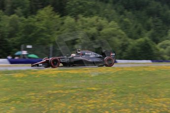 World © Octane Photographic Ltd. McLaren Honda MP4/30 - Jenson Button. Friday 19th June 2015, F1 Austrian GP Practice 2, Red Bull Ring, Spielberg, Austria. Digital Ref: 1306LB1D6856