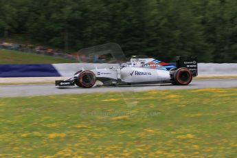 World © Octane Photographic Ltd. Williams Martini Racing FW37 – Valtteri Bottas. Friday 19th June 2015, F1 Austrian GP Practice 2, Red Bull Ring, Spielberg, Austria. Digital Ref: 1306LB1D6880