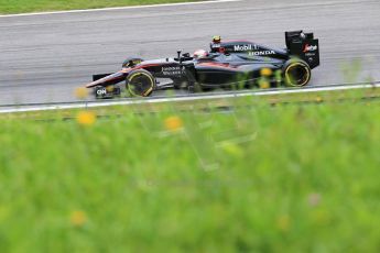 World © Octane Photographic Ltd. McLaren Honda MP4/30 - Jenson Button. Friday 19th June 2015, F1 Austrian GP Practice 2, Red Bull Ring, Spielberg, Austria. Digital Ref: 1306LB1L3054