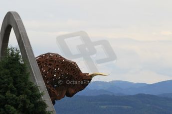 World © Octane Photographic Ltd. Red Bull Statue. Friday 19th June 2015, F1 Austrian GP Practice 2, Red Bull Ring, Spielberg, Austria. Digital Ref: 1306LB1L3299