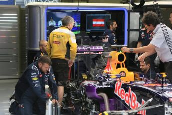 World © Octane Photographic Ltd. Infiniti Red Bull Racing RB11 with Renault engineer. Saturday 20th June 2015, F1 GP Qualifying Parc Ferme, Red Bull Ring, Spielberg, Austria. Digital Ref: 1312CB5D5063