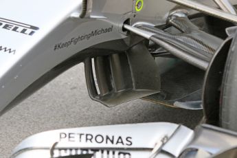 World © Octane Photographic Ltd. Mercedes AMG Petronas F1 W06 Hybrid turning vane detail. Saturday 20th June 2015, F1 Austrian GP Qualifying Parc Ferme, Red Bull Ring, Spielberg, Austria. Digital Ref: 1312CB7D6650