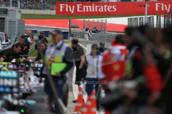 World © Octane Photographic Ltd. Mercedes AMG Petronas F1 W06 Hybrid – Nico Rosberg walks back to the pits. Saturday 20th June 2015, F1 Qualifying, Red Bull Ring, Spielberg, Austria. Digital Ref: 1312LB1D8372