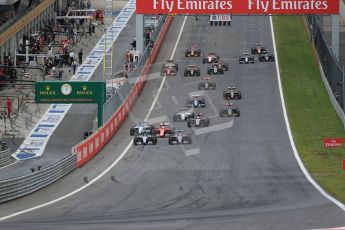 World © Octane Photographic Ltd. Mercedes AMG Petronas F1 W06 Hybrid – Lewis Hamilton and Nico Rosberg. Sunday 21st June 2015, F1 Austrian GP Race, Red Bull Ring, Spielberg, Austria. Digital Ref: 1319LB1D9372