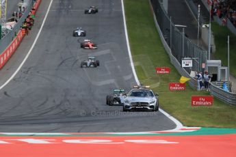 World © Octane Photographic Ltd. Mercedes AMG Petronas F1 W06 Hybrid – Nico Rosberg behind safety car. Sunday 21st June 2015, F1 Race, Red Bull Ring, Spielberg, Austria. Digital Ref: 1319LB1D9663