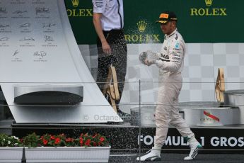 World © Octane Photographic Ltd. Mercedes AMG Petronas F1 W06 Hybrid – Lewis Hamilton. Sunday 21st June 2015, F1 Austrian GP Race Podium, Red Bull Ring, Spielberg, Austria. Digital Ref: 1320LB5D8012