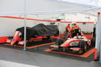 World © Octane Photographic Ltd. Friday 19th June 2015. MP Motorsport – Daniel de Jong and the unused car of Sergio Canamasas. GP2 Practice – Red Bull Ring, Spielberg, Austria. Spain. Digital Ref. : 1305CB5D4749