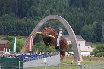 World © Octane Photographic Ltd. Friday 19th June 2015. Red Bull statue. GP2 Practice – Red Bull Ring, Spielberg, Austria. Digital Ref. : 1305CB7D3151