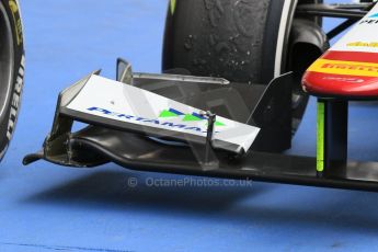 World © Octane Photographic Ltd. Sunday 21st June 2015. Campos Racing – Rio Haryanto's damaged front wing. GP2 Race 2 – Red Bull Ring, Spielberg, Austria. Digital Ref. : 1317CB7D7063