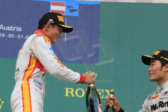 World © Octane Photographic Ltd. Sunday 21st June 2015. Campos Racing – Rio Haryanto and ART Grand Prix – Nobuharu Matsushita (3rd). GP2 Race 2 – Red Bull Ring, Spielberg, Austria. Digital Ref. : 1317CB7D7395