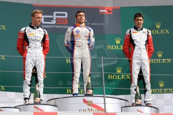 World © Octane Photographic Ltd. Sunday 21st June 2015. Trident – Oscar Tunjo (1st), ART Grand Prix – Marvin Kirchhofer (2nd) and Esteban Ocon (3rd - later disqualified). GP3 Race 2 – Red Bull Ring, Spielberg, Austria. Digital Ref. : 1316CB7D6915