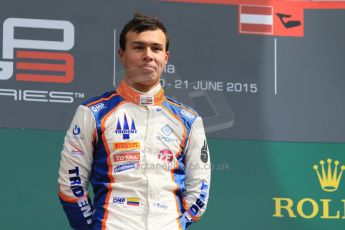 World © Octane Photographic Ltd. Sunday 21st June 2015. Trident – Oscar Tunjo. GP3 Race 2 – Red Bull Ring, Spielberg, Austria. Digital Ref. : 1316CB7D6935