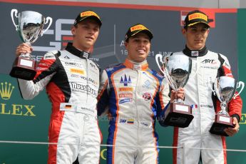 World © Octane Photographic Ltd. Sunday 21st June 2015. Trident – Oscar Tunjo (1st), ART Grand Prix – Marvin Kirchhofer (2nd) and Esteban Ocon (3rd - later disqualified). GP3 Race 2 – Red Bull Ring, Spielberg, Austria. Digital Ref. : 1316CB7D6980