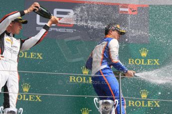 World © Octane Photographic Ltd. Sunday 21st June 2015. ART Grand Prix – Marvin Kirchhofer and Trident – Oscar Tunjo. GP3 Race 2 – Red Bull Ring, Spielberg, Austria. Digital Ref. : 1316CB7D6996
