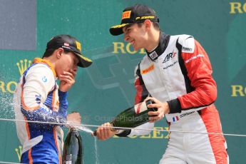 World © Octane Photographic Ltd. Sunday 21st June 2015. ART Grand Prix – Esteban Ocon (3rd - later disqualified) and Trident – Oscar Tunjo (1st). GP3 Race 2 – Red Bull Ring, Spielberg, Austria. Digital Ref. : 1316CB7D7015