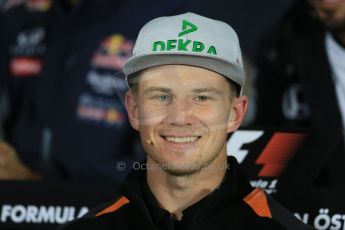 World © Octane Photographic Ltd. Sahara Force India VJM08 – Nico Hulkenberg. Thursday 18th June 2015, F1 Austrian GP Thursday Drivers’ Press Conference, Red Bull Ring, Spielberg, Austria. Digital Ref: 1303LB1D4705