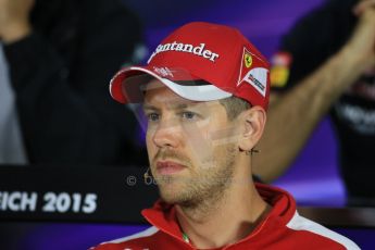 World © Octane Photographic Ltd. Scuderia Ferrari SF15-T– Sebastian Vettel. Thursday 18th June 2015, F1 Austrian GP Thursday Drivers’ Press Conference, Red Bull Ring, Spielberg, Austria. Digital Ref: 1303LB1D4761