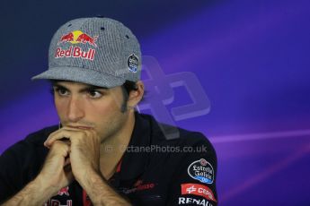 World © Octane Photographic Ltd. Scuderia Toro Rosso STR10 – Carlos Sainz Jnr. Thursday 18th June 2015, F1 Austrian GP Thursday Drivers’ Press Conference, Red Bull Ring, Spielberg, Austria. Digital Ref: 1303LB1D4767