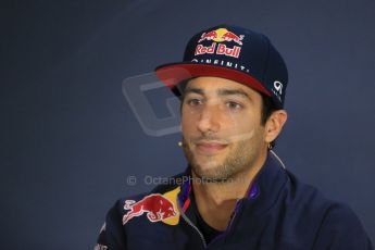 World © Octane Photographic Ltd. Infiniti Red Bull Racing RB11 – Daniel Ricciardo. Thursday 18th June 2015, F1 GP Thursday Drivers’ Press Conference, Red Bull Ring, Spielberg, Austria. Digital Ref: 1303LB1D4779