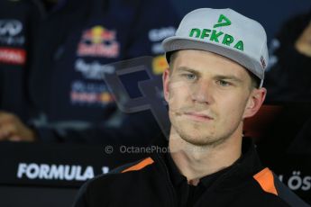 World © Octane Photographic Ltd. Sahara Force India VJM08 – Nico Hulkenberg. Thursday 18th June 2015, F1 Austrian GP Thursday Drivers’ Press Conference, Red Bull Ring, Spielberg, Austria. Digital Ref: 1303LB1D4803