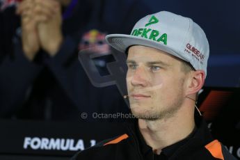 World © Octane Photographic Ltd. Sahara Force India VJM08 – Nico Hulkenberg. Thursday 18th June 2015, F1 Austrian GP Thursday Drivers’ Press Conference, Red Bull Ring, Spielberg, Austria. Digital Ref: 1303LB1D4817