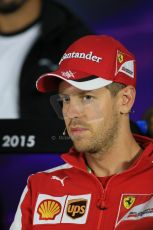 World © Octane Photographic Ltd. Scuderia Ferrari SF15-T– Sebastian Vettel. Thursday 18th June 2015, F1 Austrian GP Thursday Drivers’ Press Conference, Red Bull Ring, Spielberg, Austria. Digital Ref: 1303LB1D4837