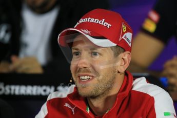 World © Octane Photographic Ltd. Scuderia Ferrari SF15-T– Sebastian Vettel. Thursday 18th June 2015, F1 Austrian GP Thursday Drivers’ Press Conference, Red Bull Ring, Spielberg, Austria. Digital Ref: 1303LB1D4868