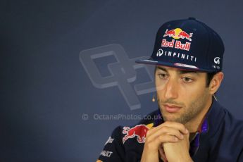World © Octane Photographic Ltd. Infiniti Red Bull Racing RB11 – Daniel Ricciardo. Thursday 18th June 2015, F1 GP Thursday Drivers’ Press Conference, Red Bull Ring, Spielberg, Austria. Digital Ref: 1303LB1D4932