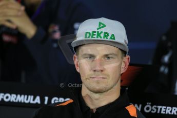 World © Octane Photographic Ltd. Sahara Force India VJM08 – Nico Hulkenberg. Thursday 18th June 2015, F1 Austrian GP Thursday Drivers’ Press Conference, Red Bull Ring, Spielberg, Austria. Digital Ref: 1303LB1D4941