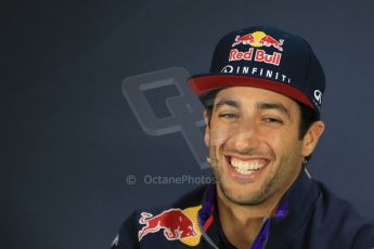 World © Octane Photographic Ltd. Infiniti Red Bull Racing RB11 – Daniel Ricciardo. Thursday 18th June 2015, F1 GP Thursday Drivers’ Press Conference, Red Bull Ring, Spielberg, Austria. Digital Ref: 1303LB1D4961