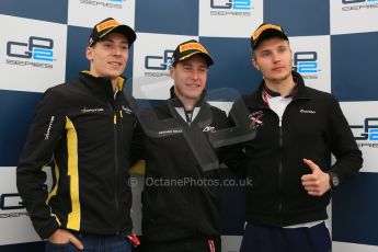 World © Octane Photographic Ltd. Saturday 20th June 2015. ART Grand Prix – Stoffel Vandoorne, Rapax – Sergey Sirotkin and DAMS – Alex Lynn. GP2 Race 1 - Press Conference – Red Bull Ring, Spielberg, Austria. Digital Ref. : 1313CB5D5285