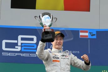 World © Octane Photographic Ltd. Saturday 20th June 2015. ART Grand Prix – Stoffel Vandoorne. GP2 Race 1 - Podium– Red Bull Ring, Spielberg, Austria. Digital Ref. : 1313CB7D6566