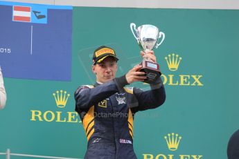 World © Octane Photographic Ltd. Saturday 20th June 2015. DAMS – Alex Lynn. GP2 Race 1 - Podium– Red Bull Ring, Spielberg, Austria. Digital Ref. : 1313CB7D6588