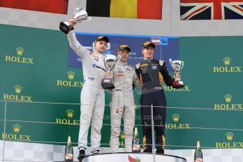 World © Octane Photographic Ltd. Saturday 20th June 2015. ART Grand Prix – Stoffel Vandoorne, Rapax – Sergey Sirotkin and DAMS – Alex Lynn. GP2 Race 1 - Podium– Red Bull Ring, Spielberg, Austria. Digital Ref. : 1313CB7D6599