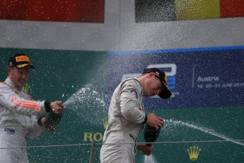World © Octane Photographic Ltd. Saturday 20th June 2015. ART Grand Prix – Stoffel Vandoorne. GP2 Race 1 - Podium– Red Bull Ring, Spielberg, Austria. Digital Ref. : 1313LB1D8577