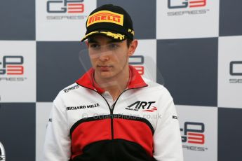 World © Octane Photographic Ltd. Saturday 20th June 2015. ART Grand Prix – Esteban Ocon (2nd). GP3 Race 1 Press Conference – Red Bull Ring, Spielberg, Austria. Digital Ref. : 1314CB5D5309