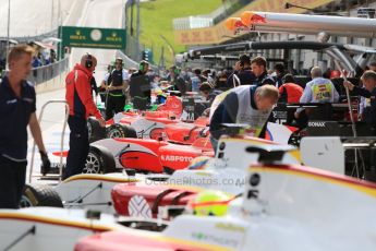 World © Octane Photographic Ltd. Saturday 20th June 2015. The field prepare in the pitlane. GP3 Race 1 – Red Bull Ring, Spielberg, Austria. Digital Ref. : 1314CB7D6655