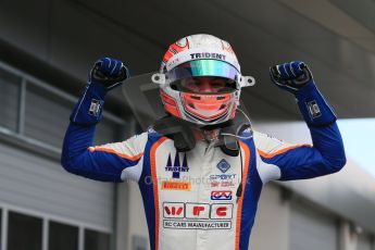 World © Octane Photographic Ltd. Saturday 20th June 2015. Trident – Luca Ghiotto (1st). GP3 Race 1Parc Ferme – Red Bull Ring, Spielberg, Austria. Digital Ref. : 1314LB1D8628