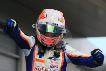 World © Octane Photographic Ltd. Saturday 20th June 2015. Trident – Luca Ghiotto (1st). GP3 Race 1Parc Ferme – Red Bull Ring, Spielberg, Austria. Digital Ref. : 1314LB1D8631