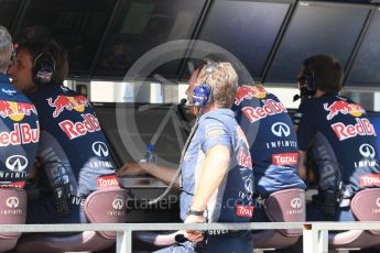 World © Octane Photographic Ltd. Infiniti Red Bull Racing - Christian Horner  on the pit wall. Saturday 22nd August 2015, F1 Belgian GP Practice 3, Spa-Francorchamps, Belgium. Digital Ref: 1376LB1D0113