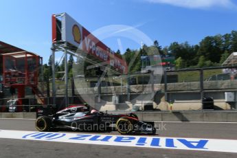 World © Octane Photographic Ltd. McLaren Honda MP4/30 - Jenson Button. Saturday 22nd August 2015, F1 Belgian GP Practice 3, Spa-Francorchamps, Belgium. Digital Ref: 1376LB1D0269