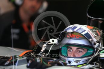 World © Octane Photographic Ltd. Sahara Force India VJM08B – Sergio Perez. Saturday 22nd August 2015, F1 Belgian GP Practice 3, Spa-Francorchamps, Belgium. Digital Ref: 1376LB1D9863