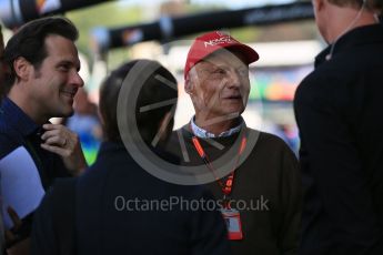 World © Octane Photographic Ltd. Mercedes AMG Petronas - Niki Lauda. Saturday 22nd August 2015, F1 Belgian GP Practice 3, Spa-Francorchamps, Belgium. Digital Ref: 1376LB5D9316