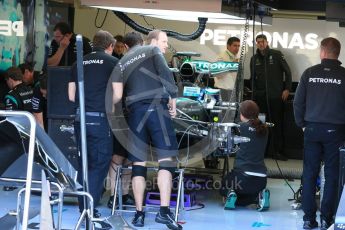 World © Octane Photographic Ltd. Mercedes AMG Petronas F1 W06 Hybrid new design rear wing – Lewis Hamilton. Friday 21st August 2015, F1 Belgian GP Pitlane, Spa-Francorchamps, Belgium. Digital Ref: 1379LB1D7435