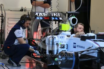 World © Octane Photographic Ltd. Williams Martini Racing FW37 front brakes and suspension – Felipe Massa. Friday 21st August 2015, F1 Belgian GP Pitlane, Spa-Francorchamps, Belgium. Digital Ref: 1379LB1D7479