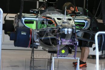 World © Octane Photographic Ltd. Sahara Force India VJM08B front suspension – Nico Hulkenberg. Friday 21st August 2015, F1 Belgian GP Pitlane, Spa-Francorchamps, Belgium. Digital Ref: 1379LB1D7516