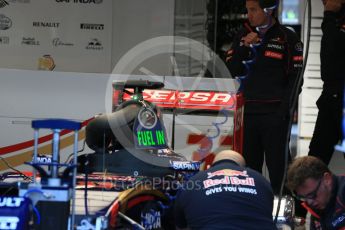 World © Octane Photographic Ltd. Scuderia Toro Rosso STR10 rear wing – Max Verstappen. Friday 21st August 2015, F1 Belgian GP Pitlane, Spa-Francorchamps, Belgium. Digital Ref: 1379LB1D7524