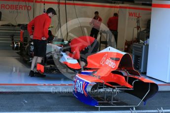 World © Octane Photographic Ltd. Manor Marussia F1 Team MR03B – Roberto Merhi. Friday 21st August 2015, F1 Belgian GP Pitlane, Spa-Francorchamps, Belgium. Digital Ref: 1379LB1D7551